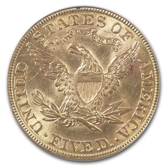 Buy 1908 $5 Liberty Gold Half Eagle MS-61 PCGS | APMEX