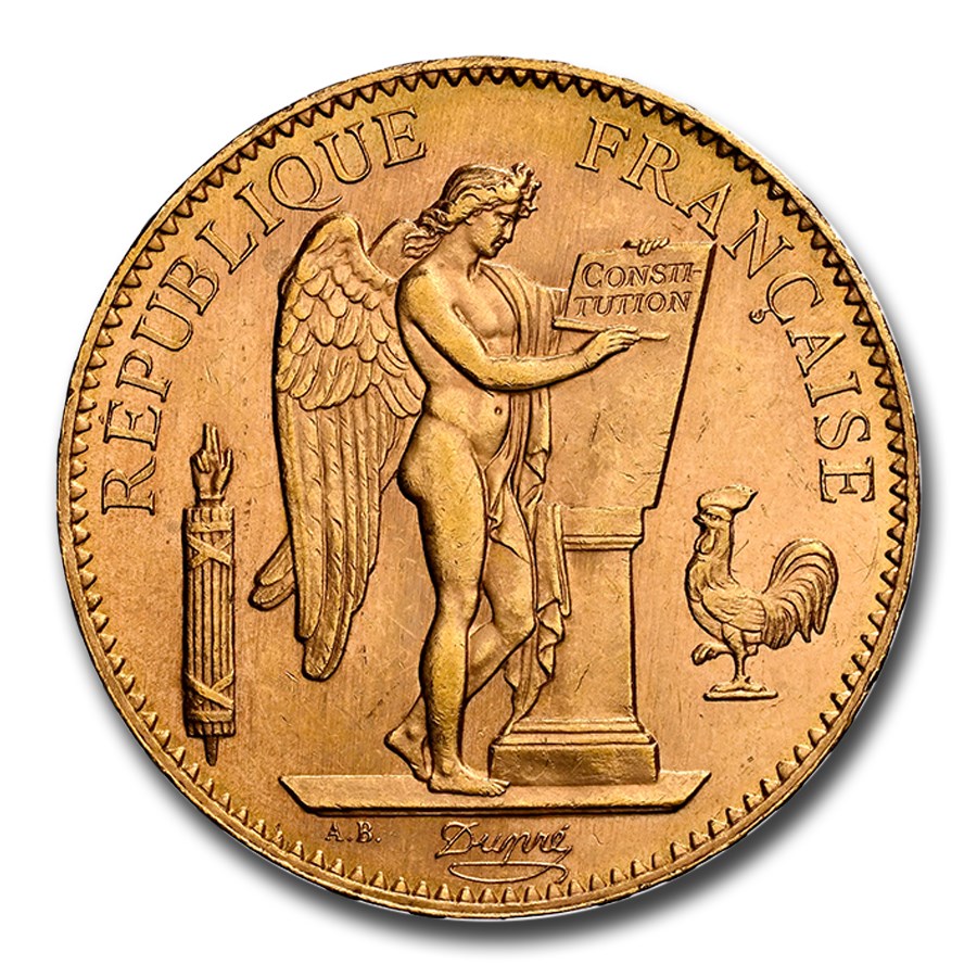 1908-A France Gold 100 Francs MS-64 NGC