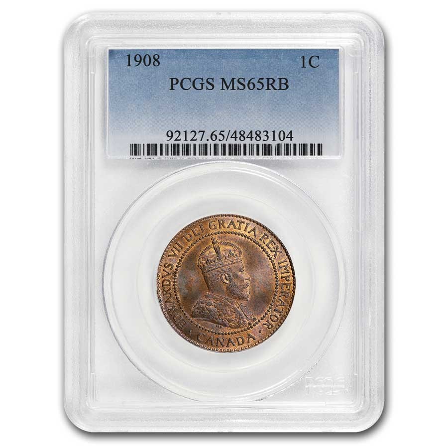 1908 Canada Cent Edward VII MS-65 PCGS (Red/Brown)