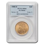 1908-D $10 Indian Gold Eagle No Motto MS-64 PCGS