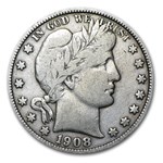 1908-D Barber Half Dollar Fine