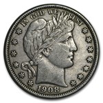 1908-D Barber Half Dollar XF