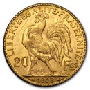 1908 France Gold 20 Francs Rooster BU