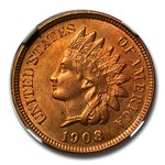 1908 Indian Head Cent MS-65 NGC (Red)