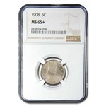 1908 Liberty Head V Nickel MS-65+ NGC