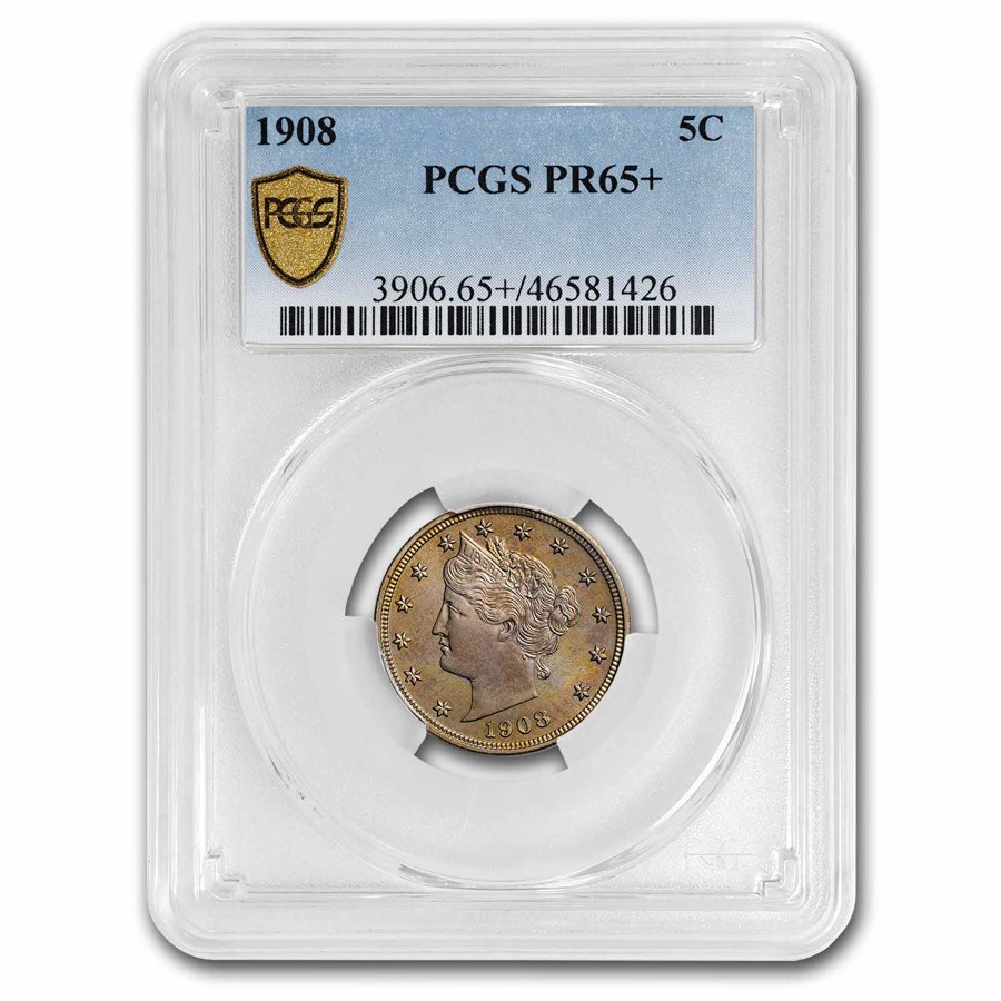 1908 Liberty Head V Nickel PR-65+ PCGS