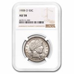 1908-O Barber Half Dollar AU-58 NGC