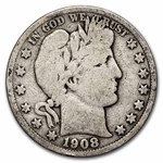 1908-S Barber Half Dollar VG