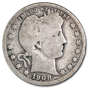 1908-S Barber Quarter Good