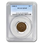 1908-S Indian Head Cent XF-45 PCGS