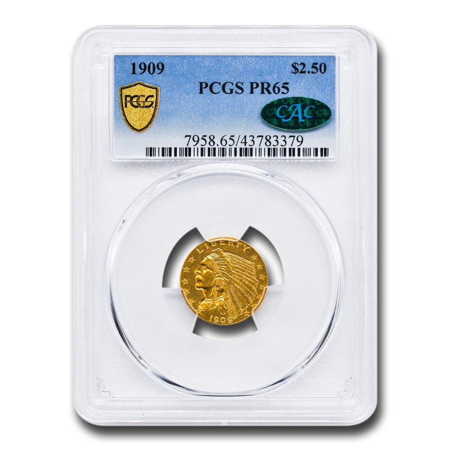 1909 $2.50 Indian Gold Quarter Eagle PR-65 PCGS CAC