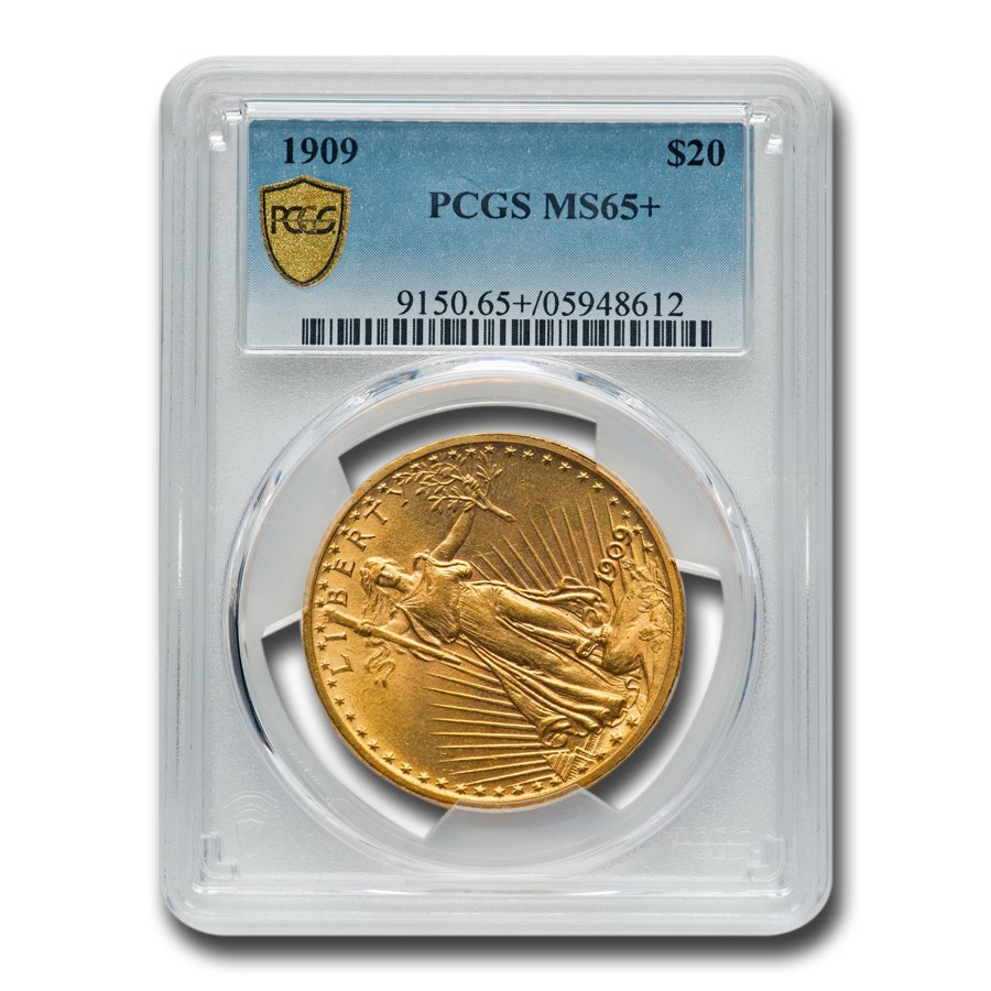 1909 $20 St Gaudens Gold Double Eagle MS-65+ PCGS