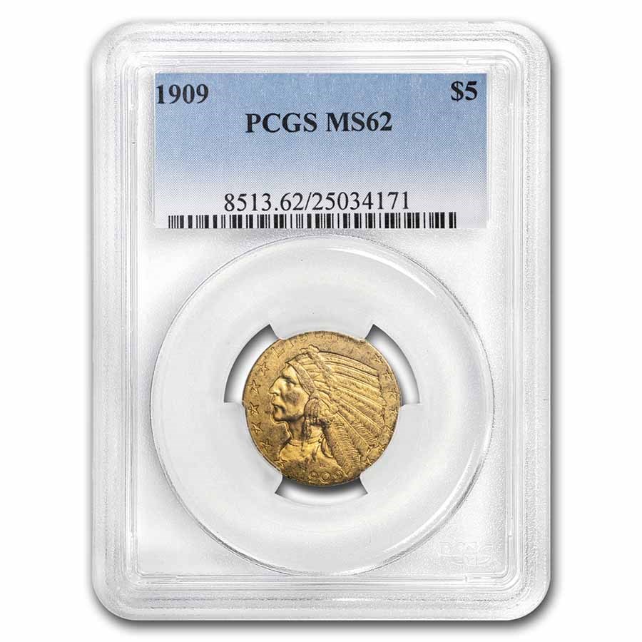 Buy 1909 $5 Indian Gold Half Eagle MS-62 | APMEX