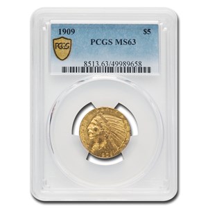 Buy 1909 $5 Indian Gold Half Eagle MS-63 PCGS | APMEX