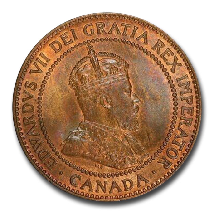 1909 Canada Large Cent Edward VII MS-64 PCGS (Red/Brown)