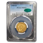 1909-D $5 Indian Gold Half Eagle MS-63 PCGS (CAC)