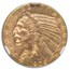 1909-D $5 Indian Gold Half Eagle MS-64+ NGC