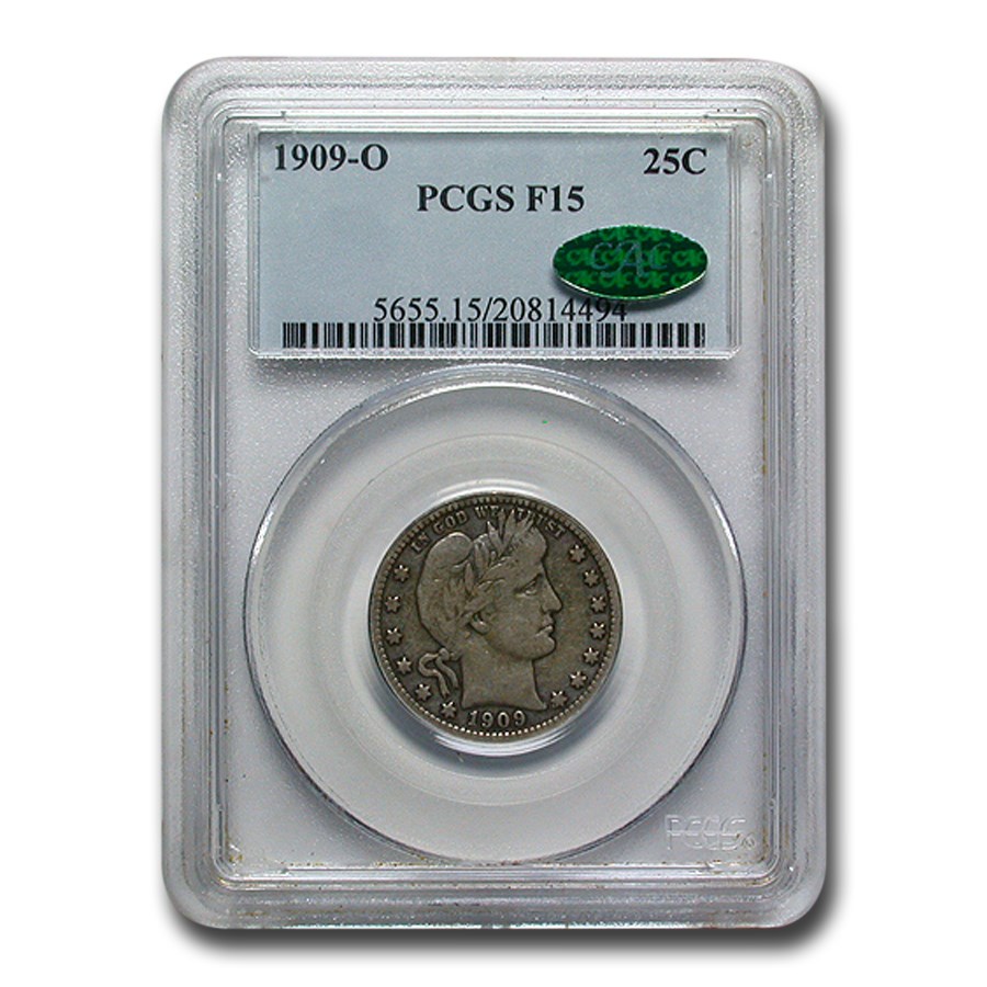 1909-O Barber Quarter Fine-15 PCGS CAC