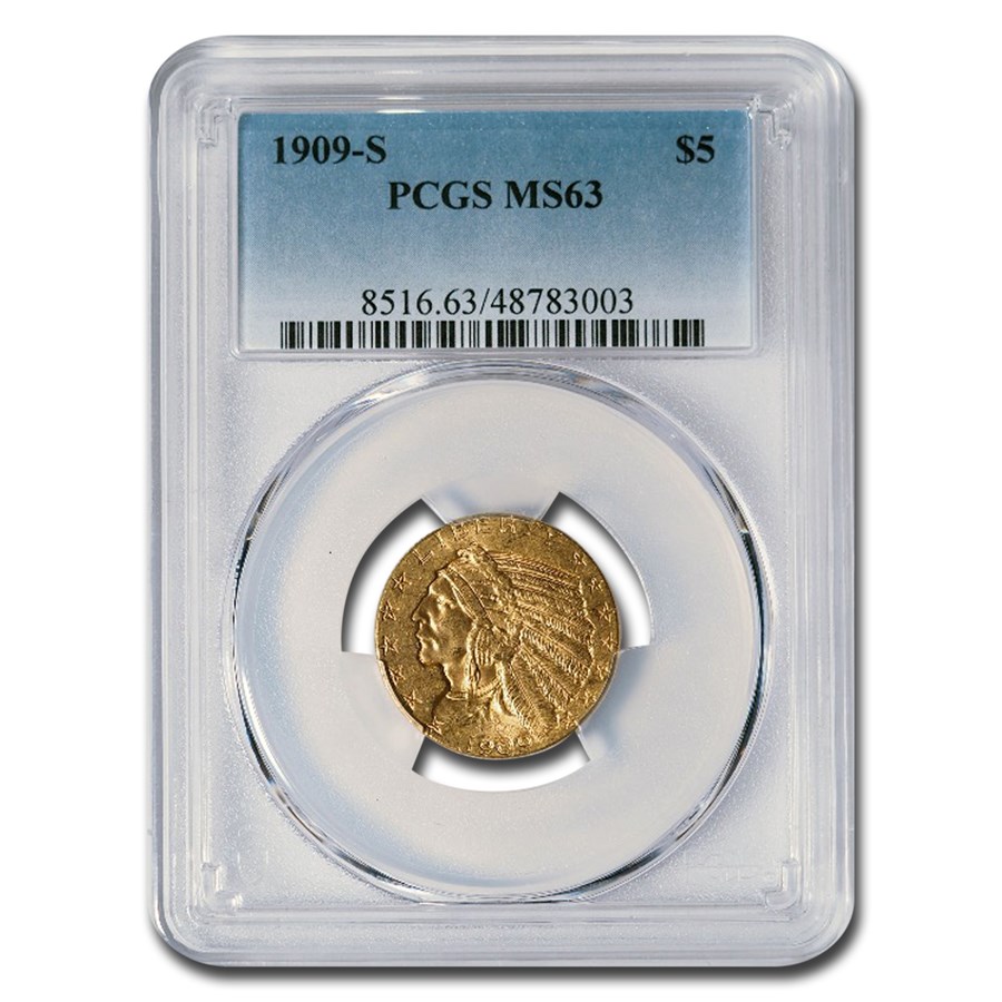 Buy 1909-S $5 Indian Gold Half Eagle MS-63 PCGS | APMEX