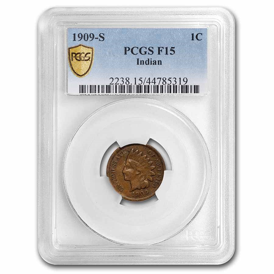 1909-S Indian Head Cent Fine-15 PCGS