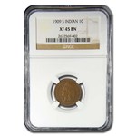 1909-S Indian Head Cent XF-45 NGC (Brown)