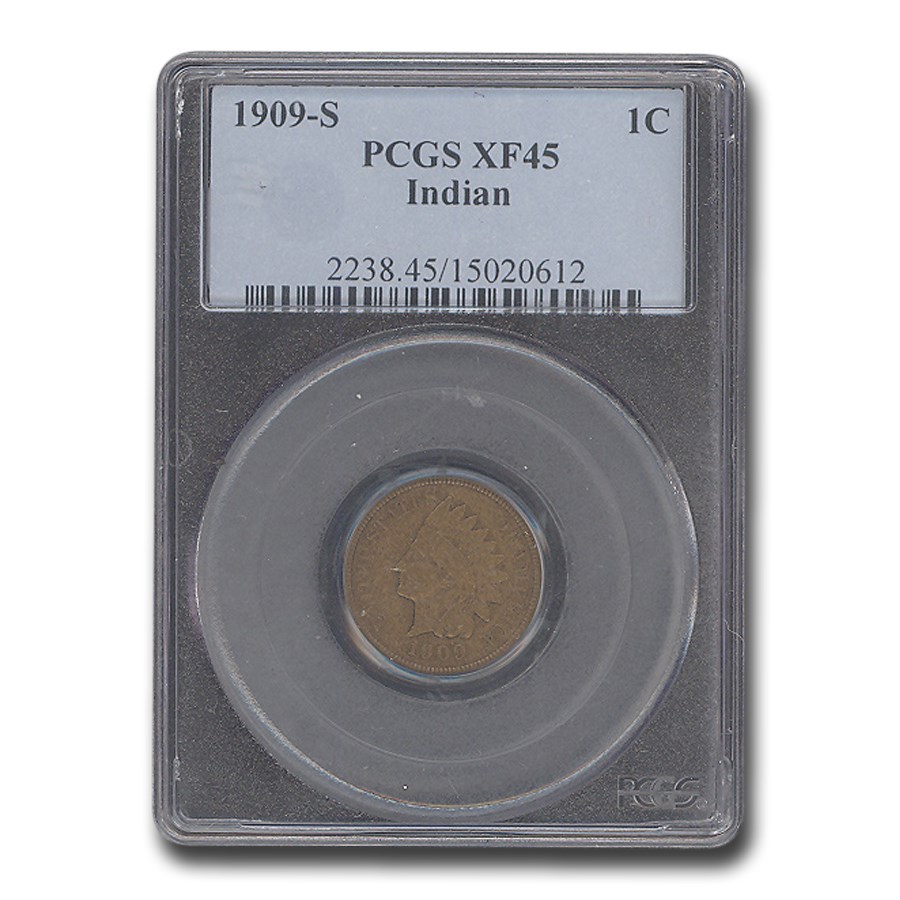 1909-S Indian Head Cent XF-45 PCGS