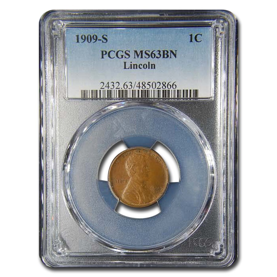 1909-S Lincoln Cent MS-63 PCGS (Brown)