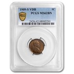 1909-S VDB Lincoln Cent MS-62 PCGS (Brown, Mint Error)