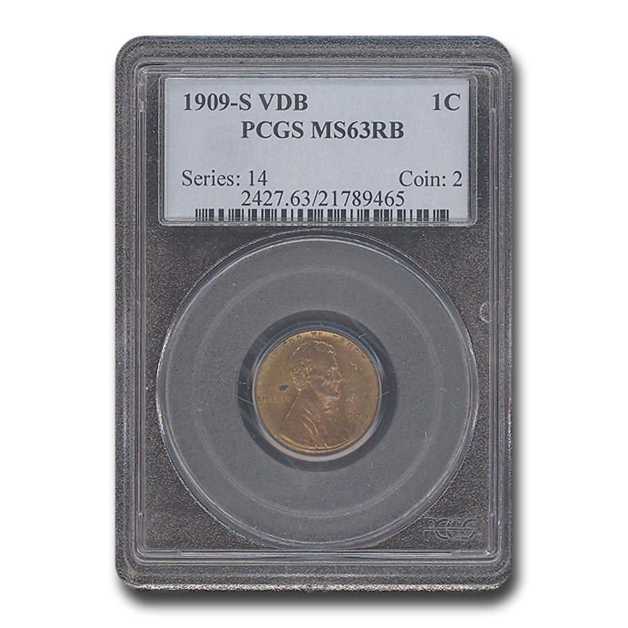 1909-S VDB Lincoln Cent MS-63 PCGS (Red/Brown)