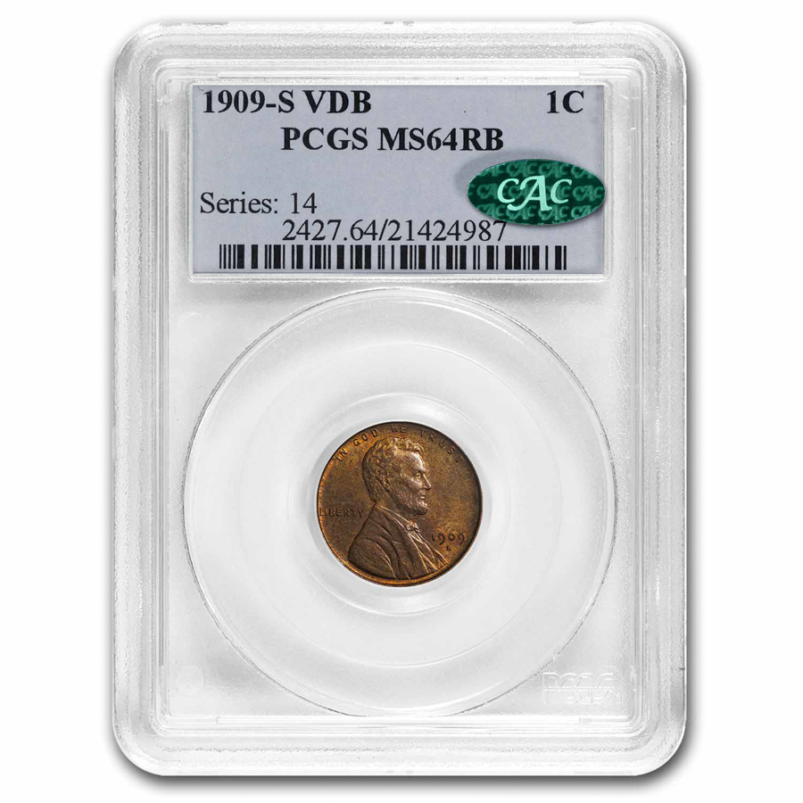 Buy 1909-S VDB Lincoln Cent MS-64 PCGS CAC (Red/Brown) | APMEX