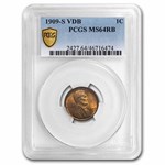 1909-S VDB Lincoln Cent MS-64 PCGS (Red/Brown)