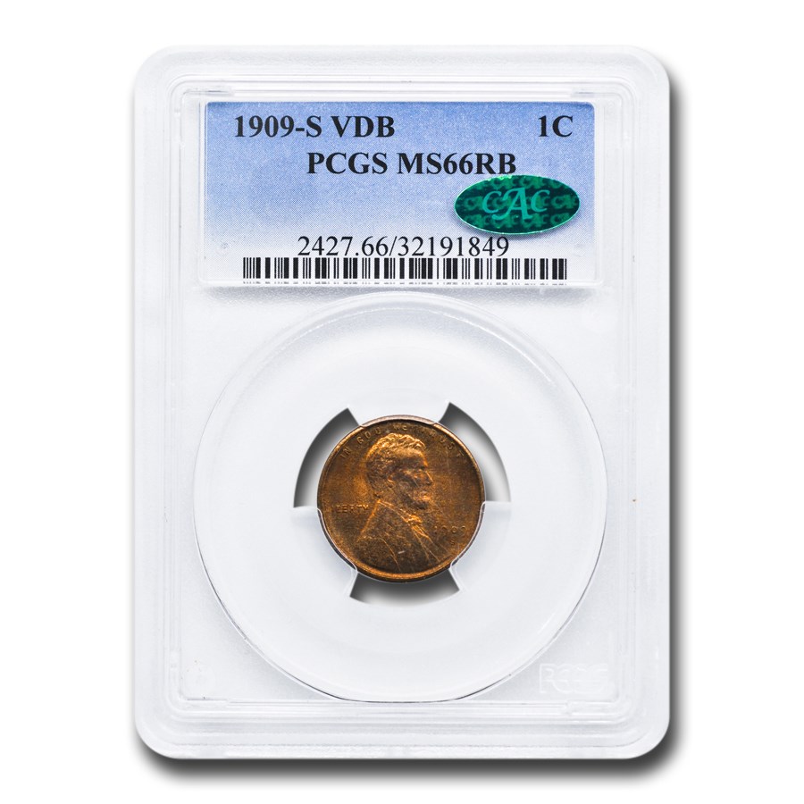 Buy 1909-S VDB Lincoln Cent MS-66 PCGS CAC (Red/Brown) | APMEX