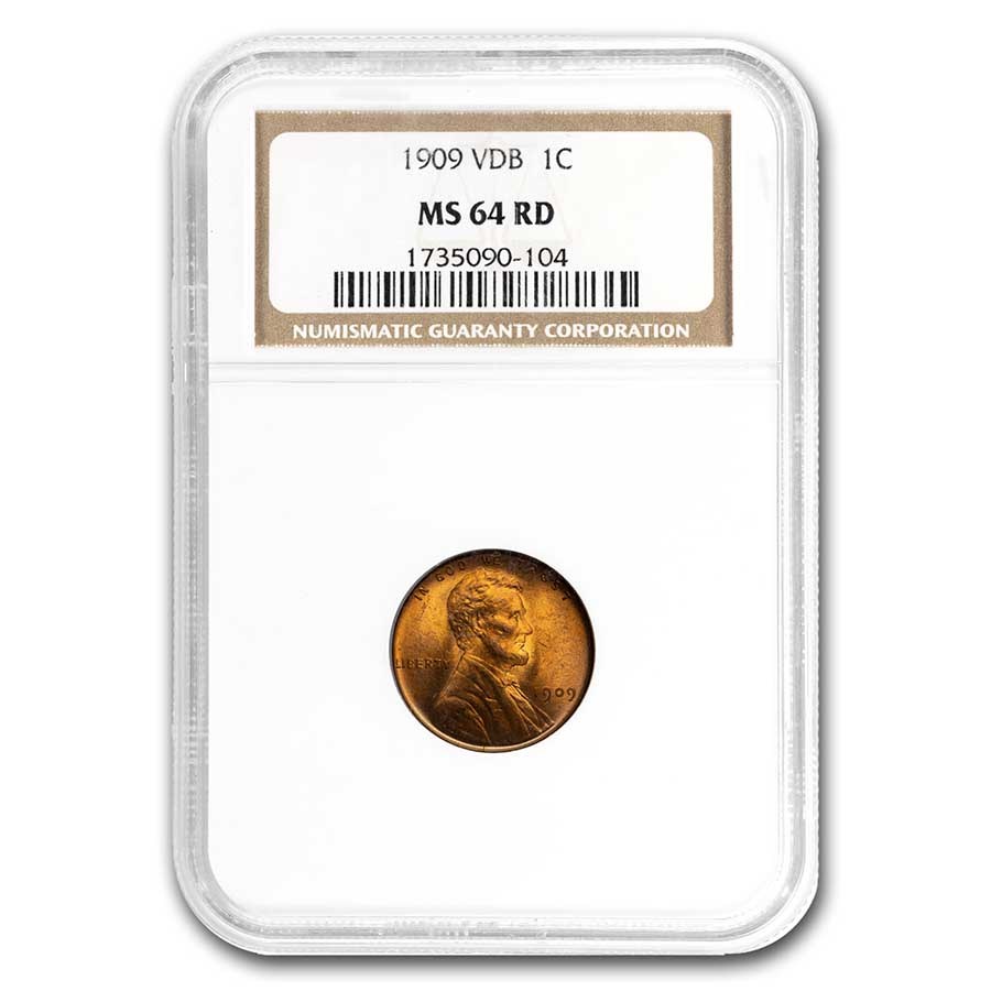 1909 VDB Lincoln Cent MS-64 NGC (Red)