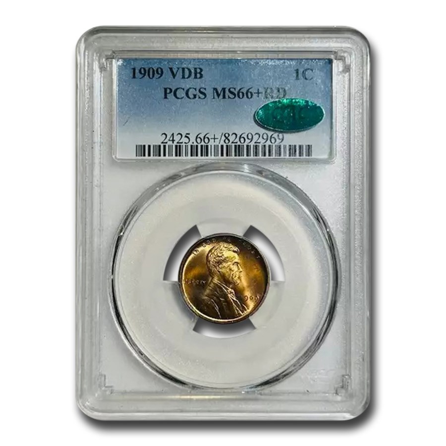 1909 VDB Lincoln Cent MS-66+ PCGS CAC (Red)