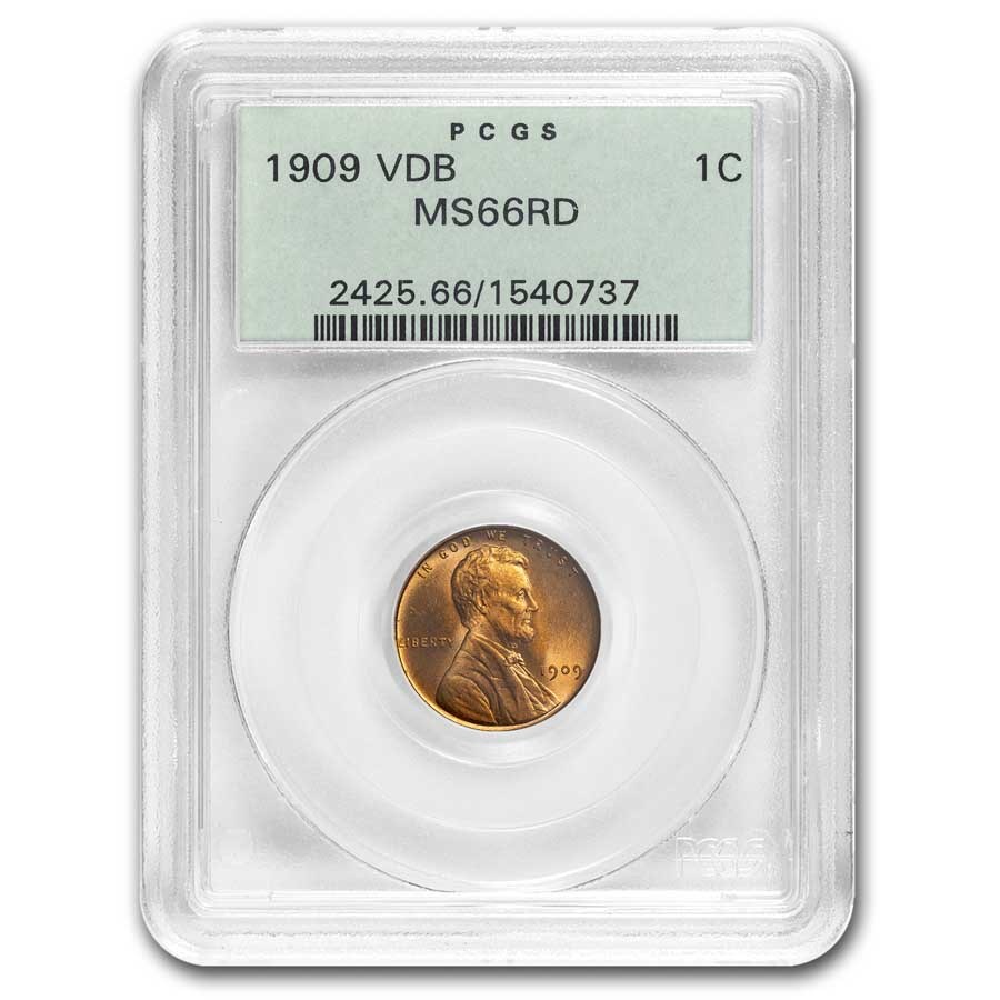 1909 VDB Lincoln Cent MS-66 PCGS (Red, Green Label)
