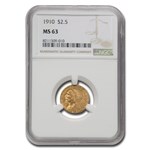 1910 $2.50 Indian Gold Quarter Eagle MS-63 NGC