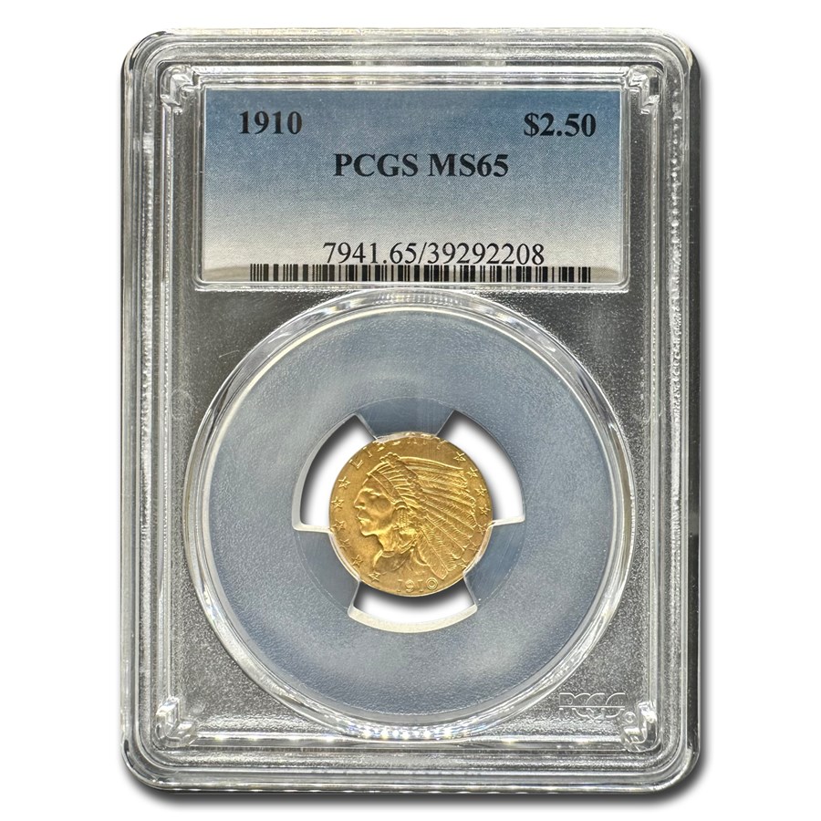 1910 $2.50 Indian Gold Quarter Eagle MS-65 PCGS