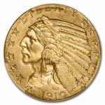 1910 $5 Indian Gold Half Eagle MS-62 PCGS CAC