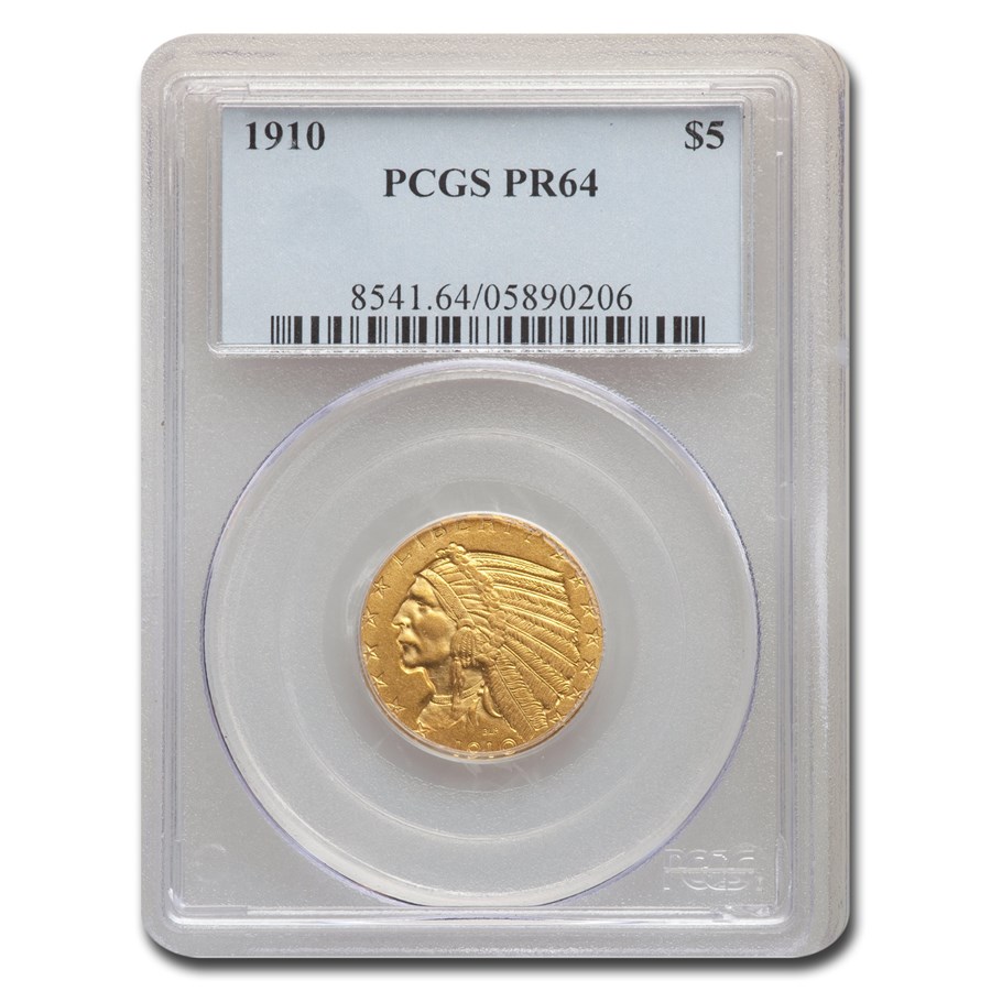 Buy 1910 $5 Indian Gold Half Eagle PR-64 PCGS | APMEX