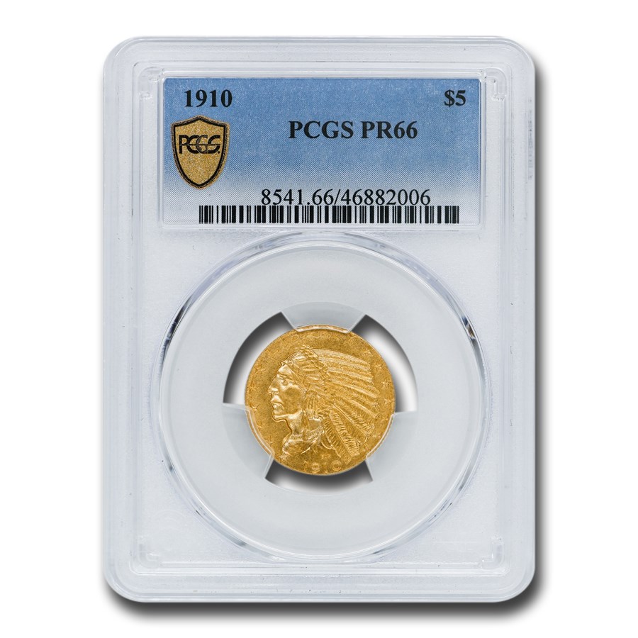 1910 $5 Indian Gold Half Eagle PR-66 PCGS