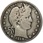 1910 Barber Quarter Good/VG