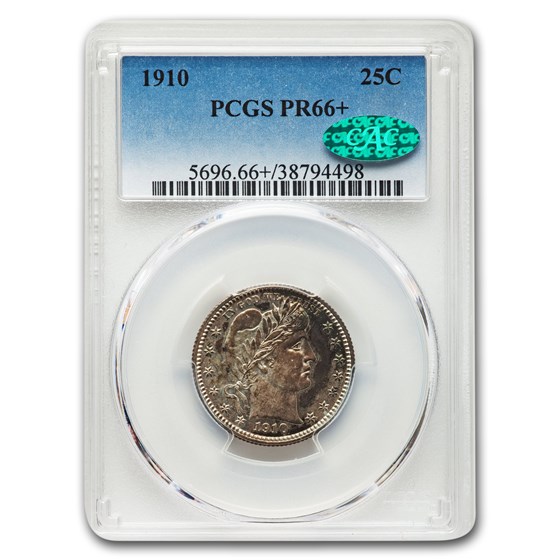 Buy 1910 Barber Quarter PR-66+ PCGS CAC | APMEX