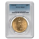 1910-D $20 St Gaudens Gold Double Eagle MS-62 PCGS