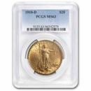 1910-D $20 St Gaudens Gold Double Eagle MS-63 PCGS