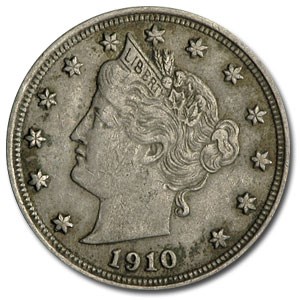 1910 Liberty Head V Nickel VF