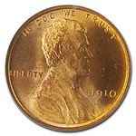 1910 Lincoln Cent MS-66 NGC (Red)