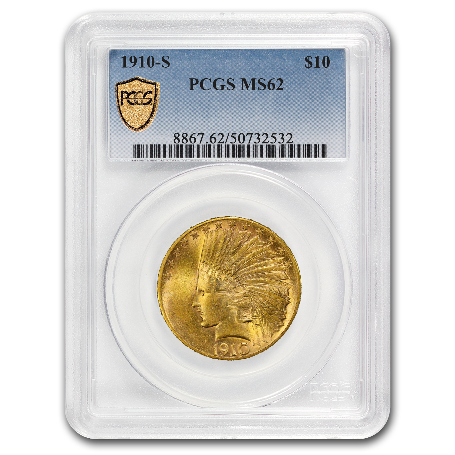 Buy 1910-S $10 Indian Gold Eagle MS-62 PCGS | APMEX