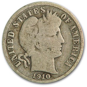 1910-S Barber Dime Good