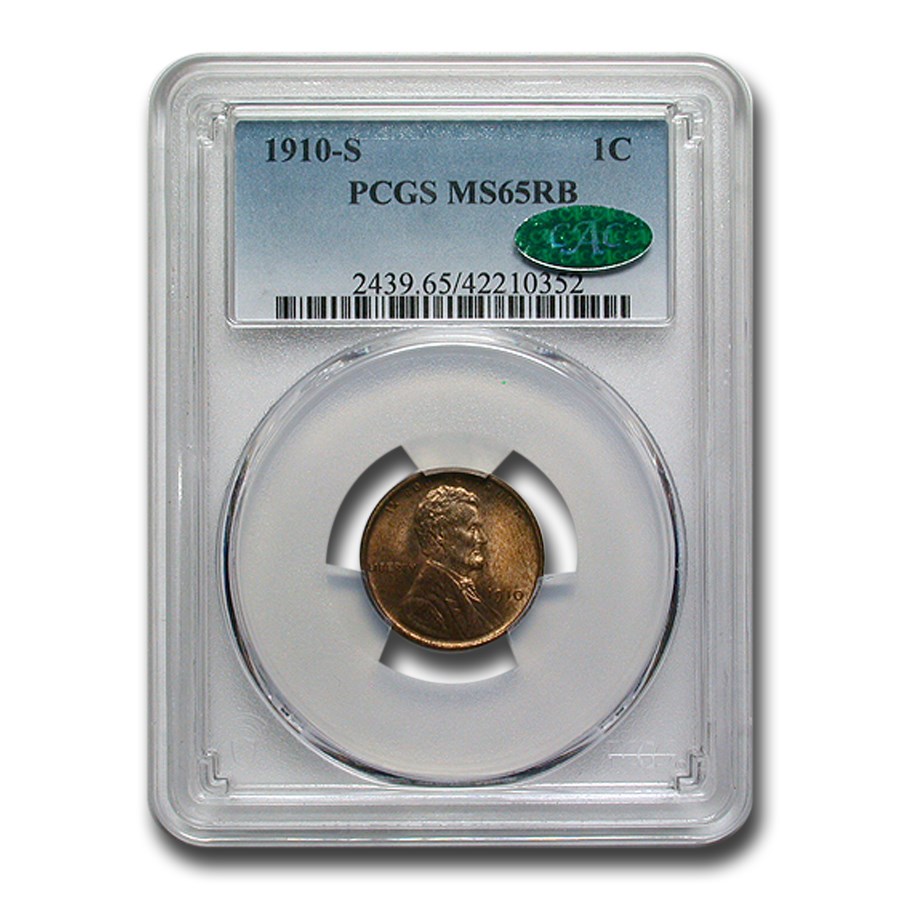 1910-S Lincoln Cent MS-65 PCGS CAC (Red/Brown)