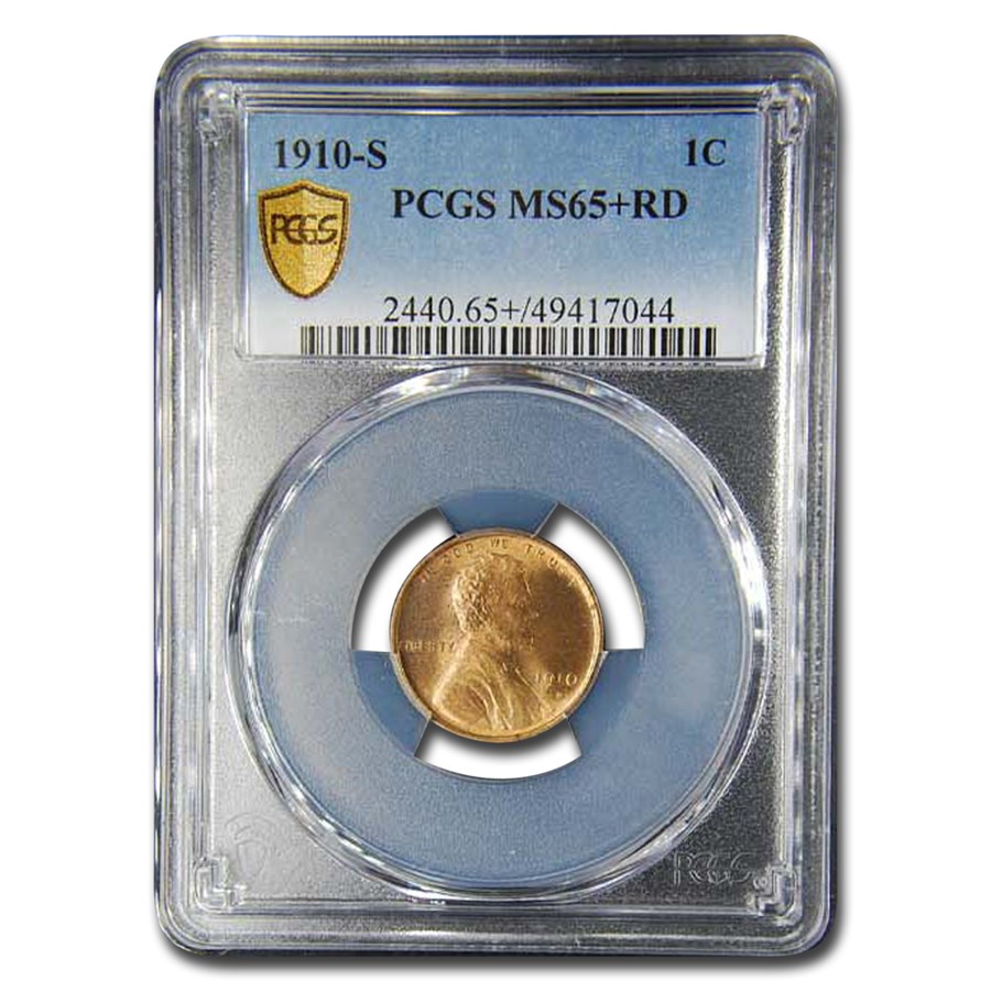 1910-S Lincoln Cent MS-65+ PCGS (Red)
